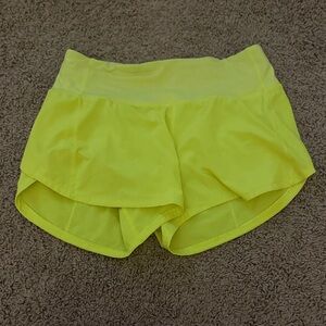 Women's Yellow Lululemon shorts